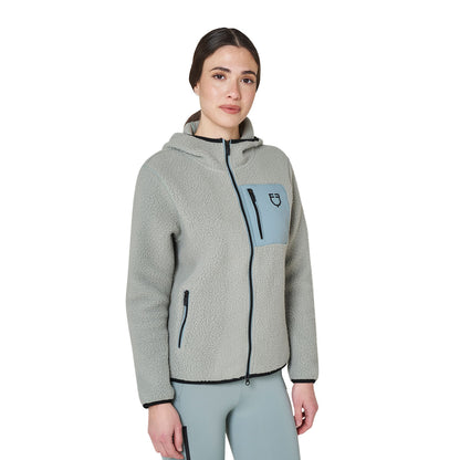 Equestro Women's teddy fleece hoodie with zip