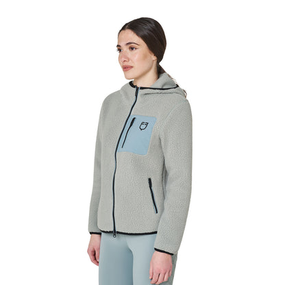 Equestro Women's teddy fleece hoodie with zip
