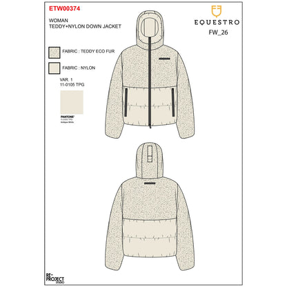 Equestro Women's down jacket with teddy inserts