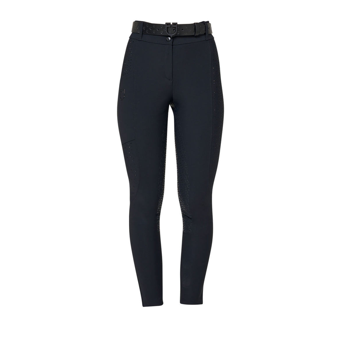 Equestro Women's high-waisted full grip breeches with rhinestones