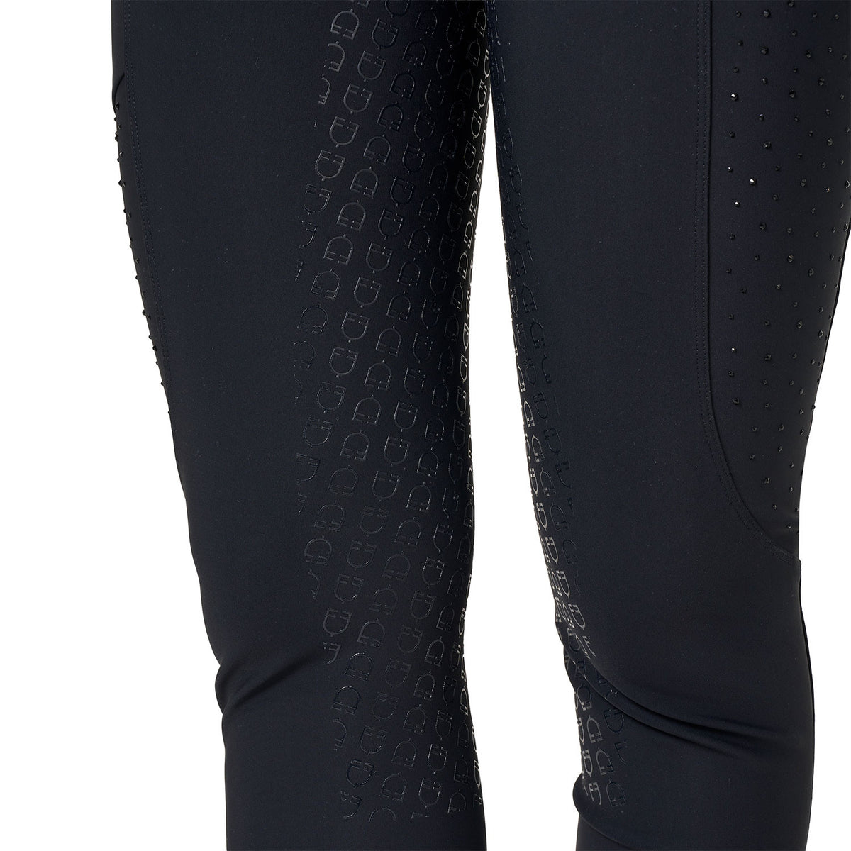 Equestro Women's high-waisted full grip breeches with rhinestones