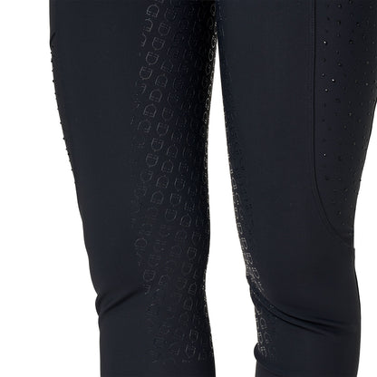 Equestro Women's high-waisted full grip breeches with rhinestones