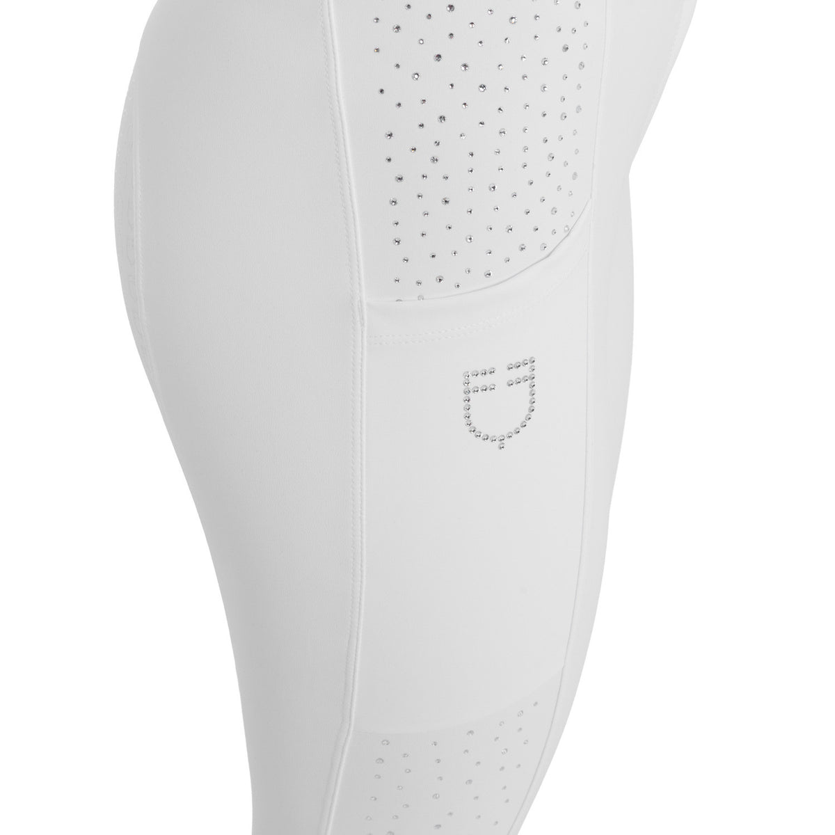 Equestro Women's high-waisted full grip breeches with rhinestones