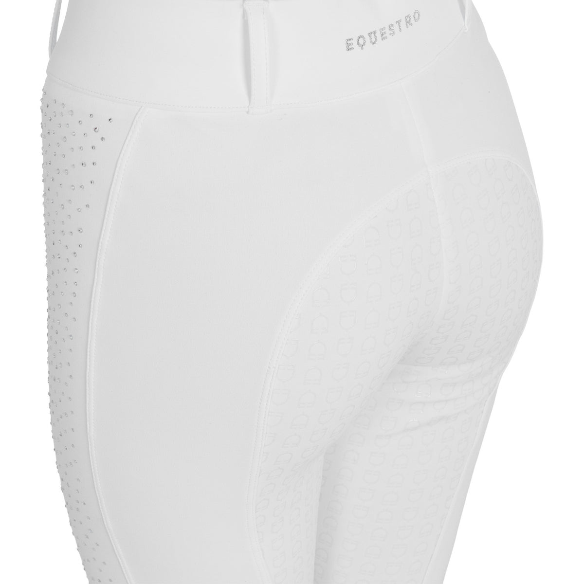 Equestro Women's high-waisted full grip breeches with rhinestones