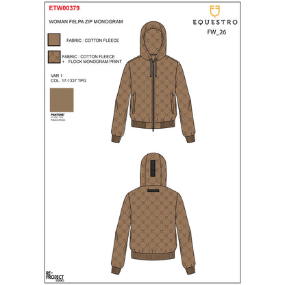 Equestro Women's monogram hooded sweatshirt