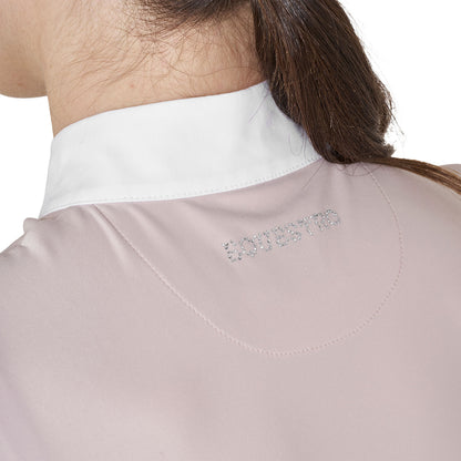 Equestro Women's long-sleeved competition polo shirt with rhinestones