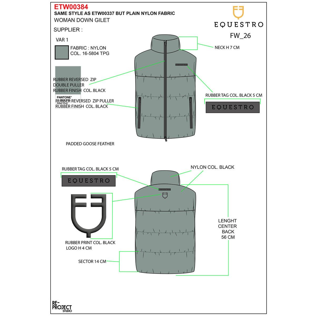 Equestro Women's padded high collar vest