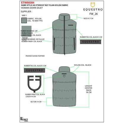 Equestro Women's padded high collar vest