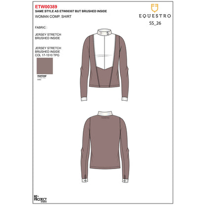 Equestro Women's competition polo shirt in winter technical fabric