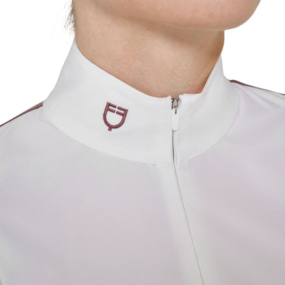 Equestro Women's competition polo shirt in winter technical fabric