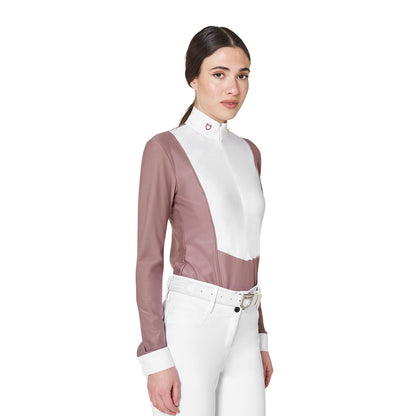 Equestro Women's competition polo shirt in winter technical fabric
