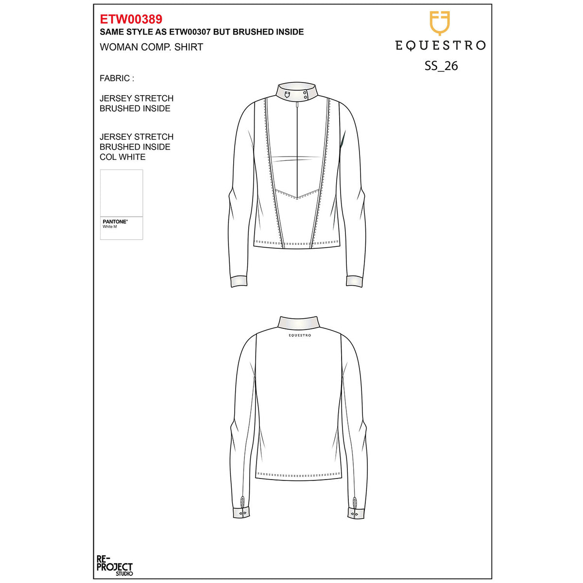 Equestro Women's competition polo shirt in winter technical fabric