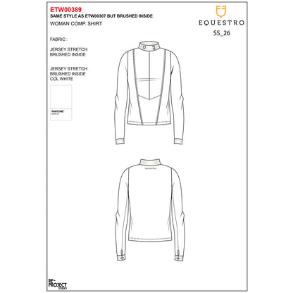 Equestro Women's competition polo shirt in winter technical fabric