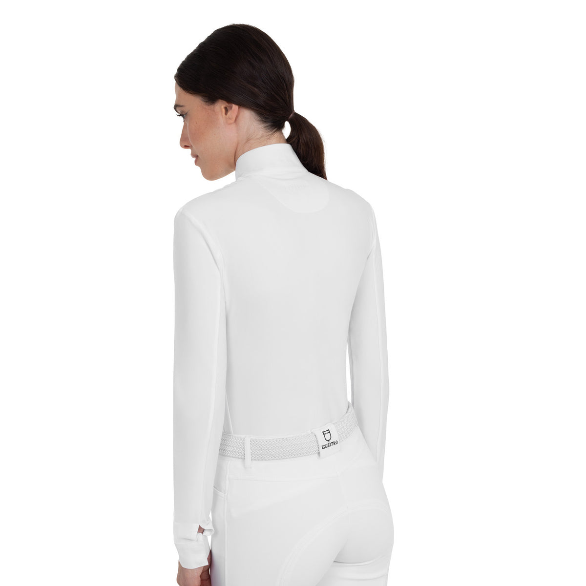 Equestro Women's competition polo shirt in winter technical fabric
