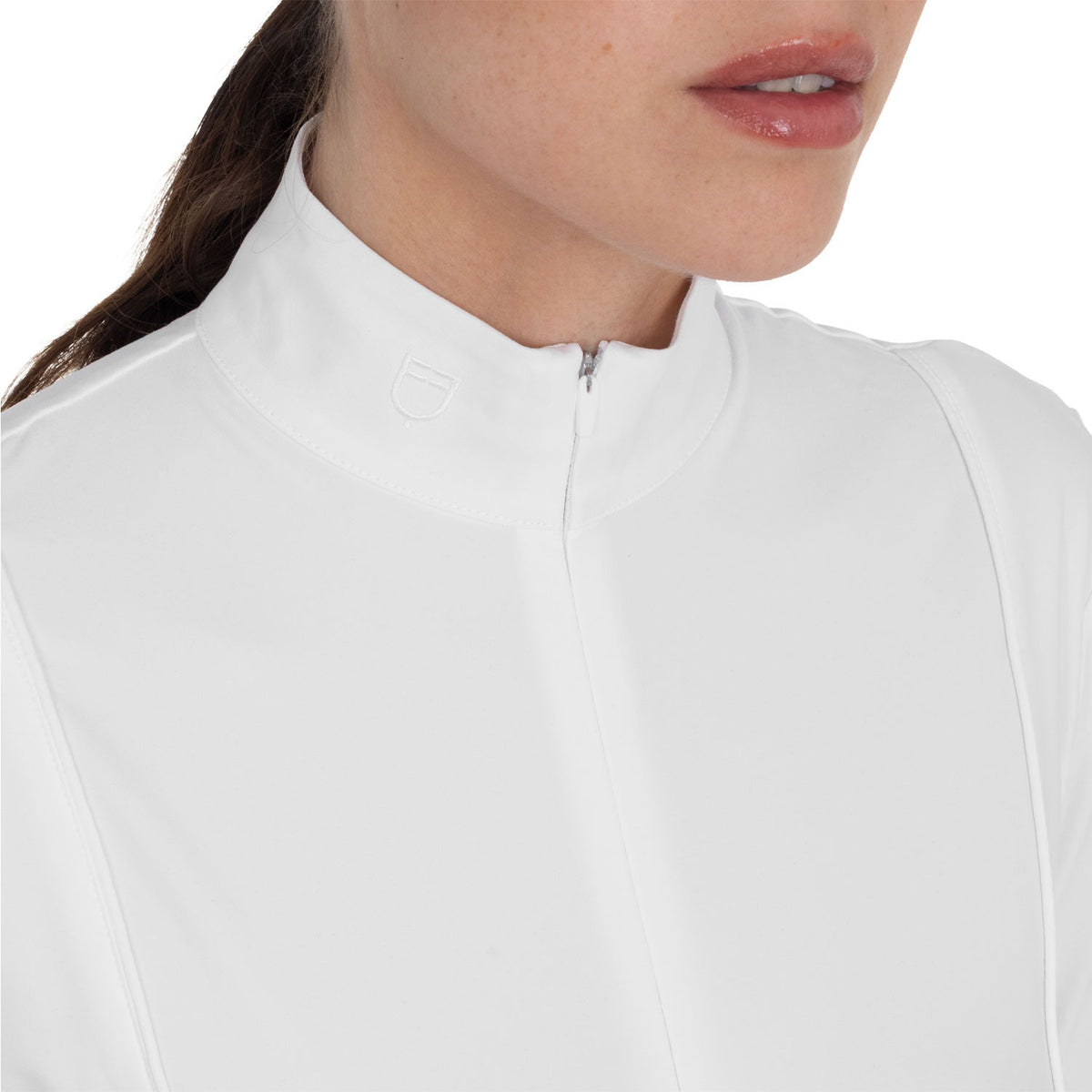 Equestro Women's competition polo shirt in winter technical fabric