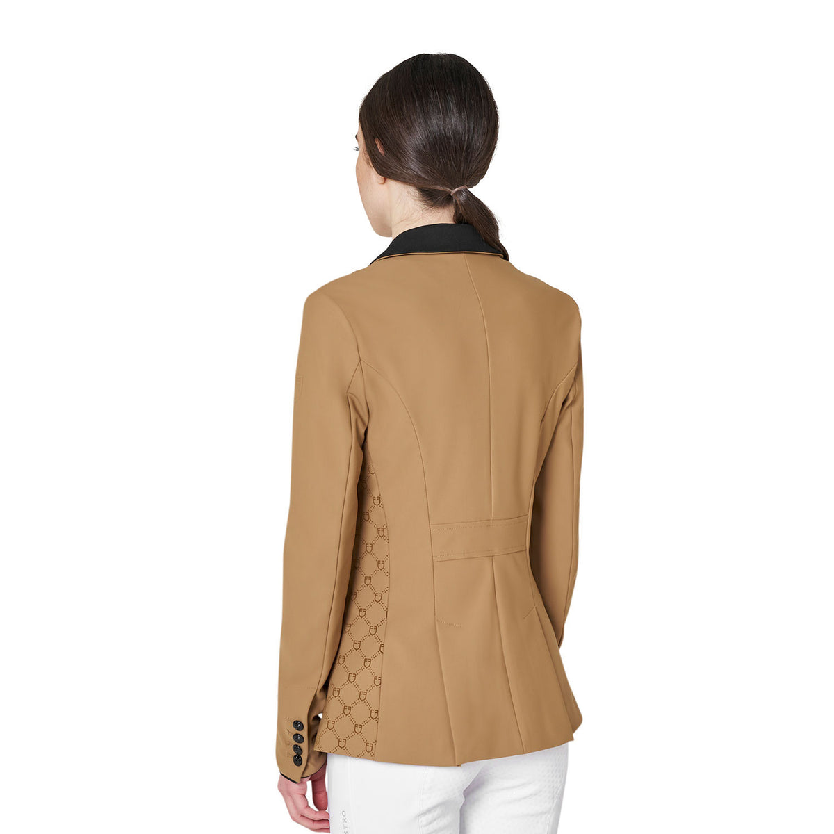 Equestro Women's monogram competition jacket in velvet-effect fabric