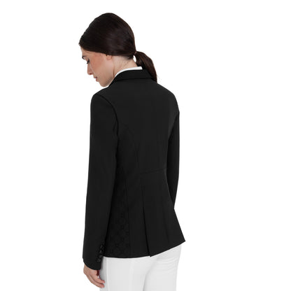 Equestro Women's monogram competition jacket in velvet-effect fabric