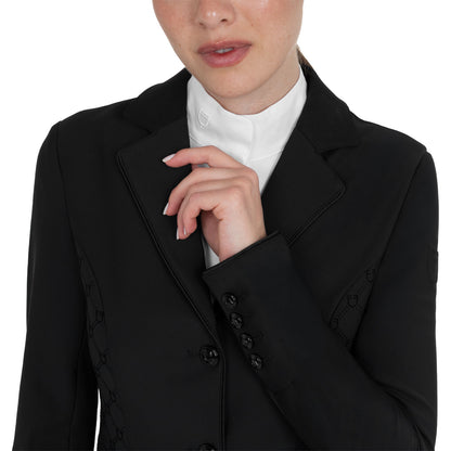 Equestro Women's monogram competition jacket in velvet-effect fabric