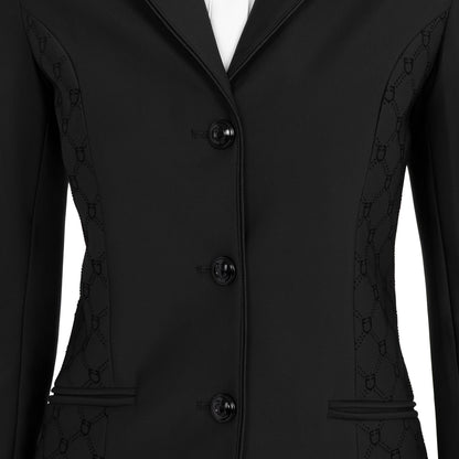 Equestro Women's monogram competition jacket in velvet-effect fabric