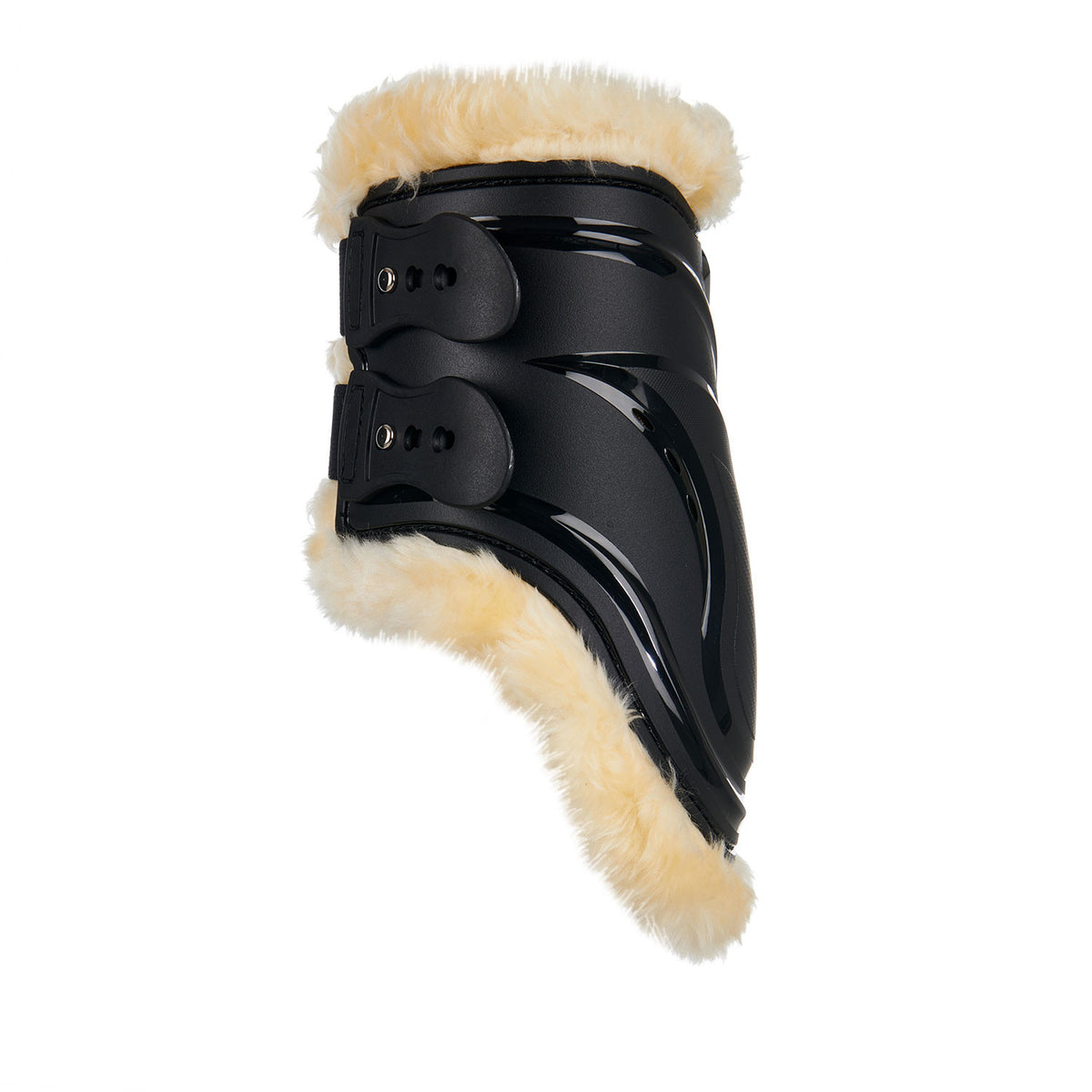 Equestro Fetlock boots in polyurethane with synthetic lambskin