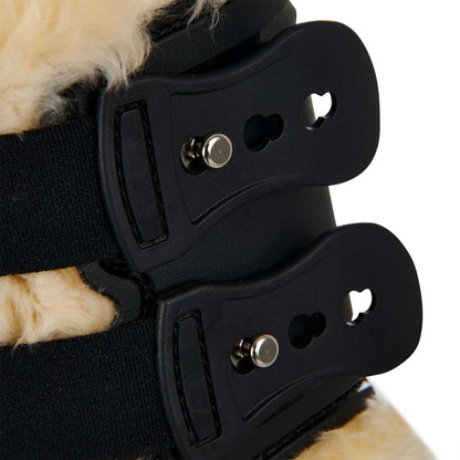 Equestro Fetlock boots in polyurethane with synthetic lambskin