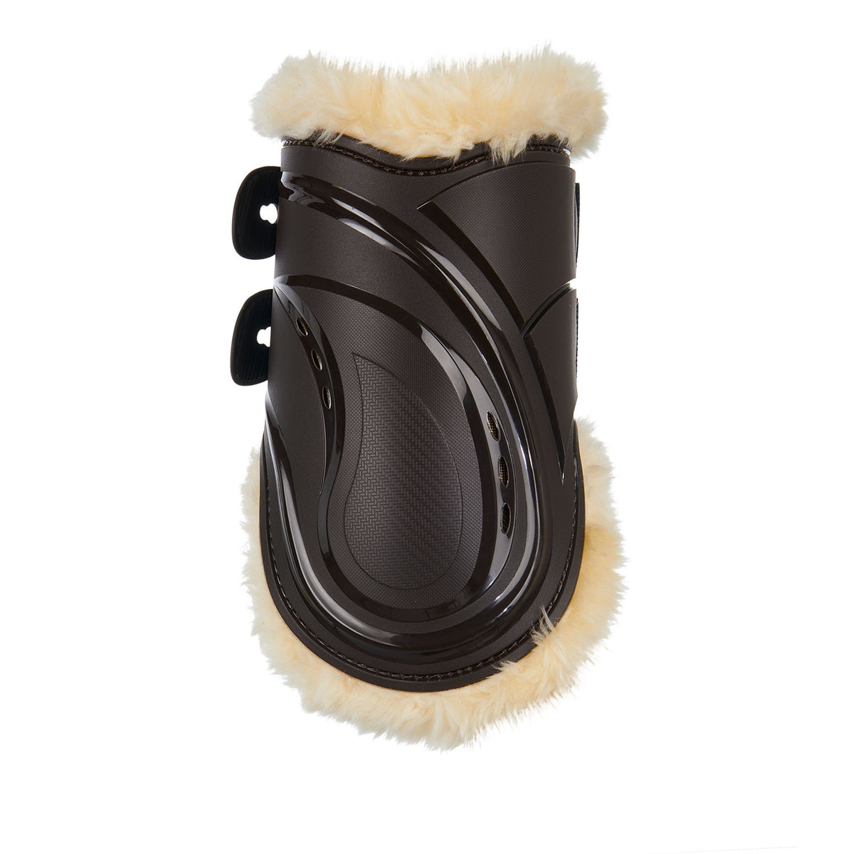 Equestro Fetlock boots in polyurethane with synthetic lambskin
