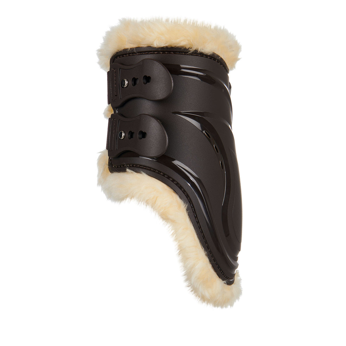 Equestro Fetlock boots in polyurethane with synthetic lambskin
