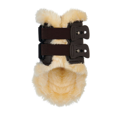 Equestro Fetlock boots in polyurethane with synthetic lambskin