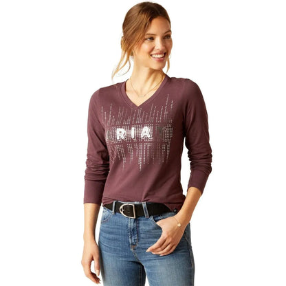 Ariat AW23 Youth Glitz Long Sleeve T Shirt - Navy Eclipse - S