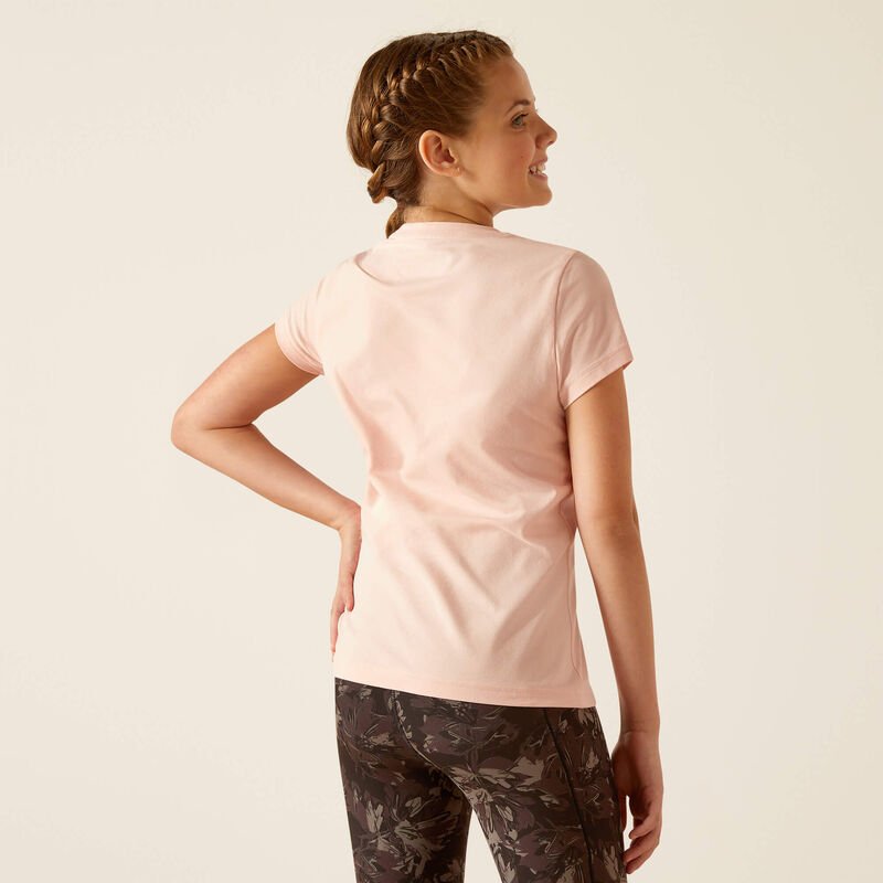 Ariat SS24 Youth Roller Pony Short Sleeve T-Shirt - Blushing Rose - L