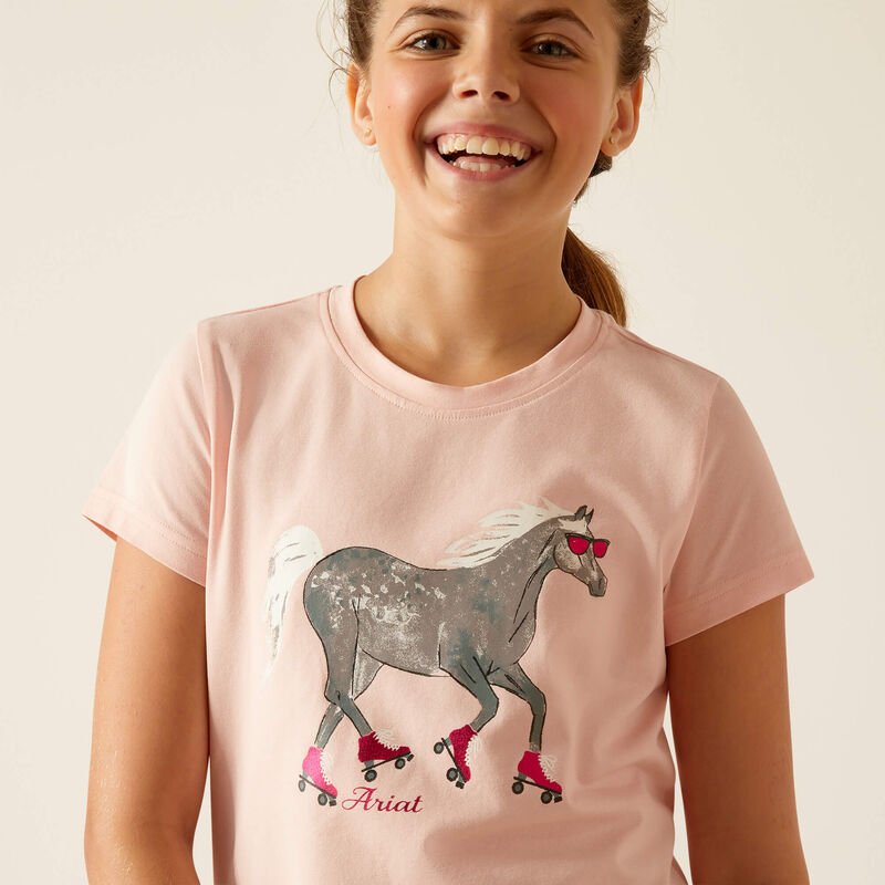 Ariat SS24 Youth Roller Pony Short Sleeve T-Shirt - Blushing Rose - L