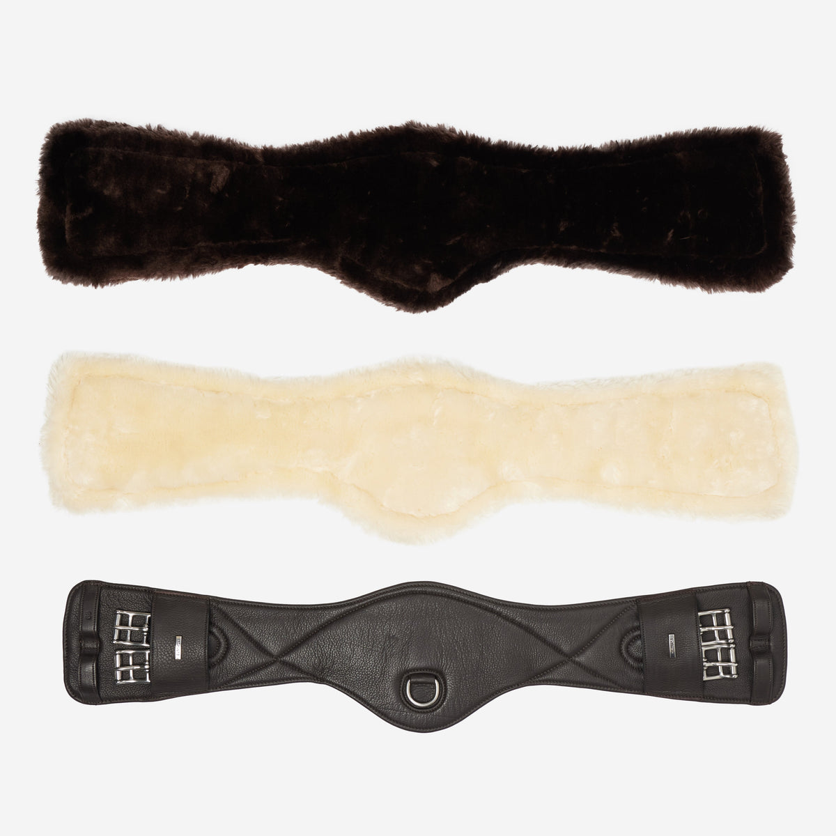 LeMieux Arika Simuwool Contoured Dressage Girth - Brown