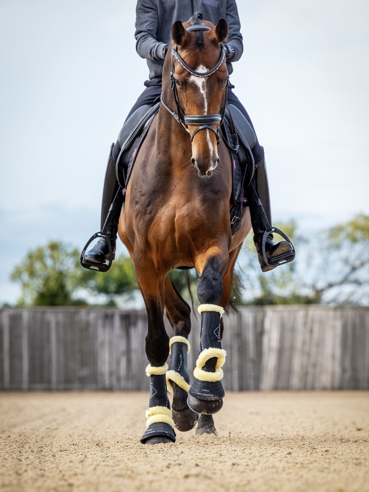 LeMieux Motionflex Over Reach Boot with Fur Edge - Black