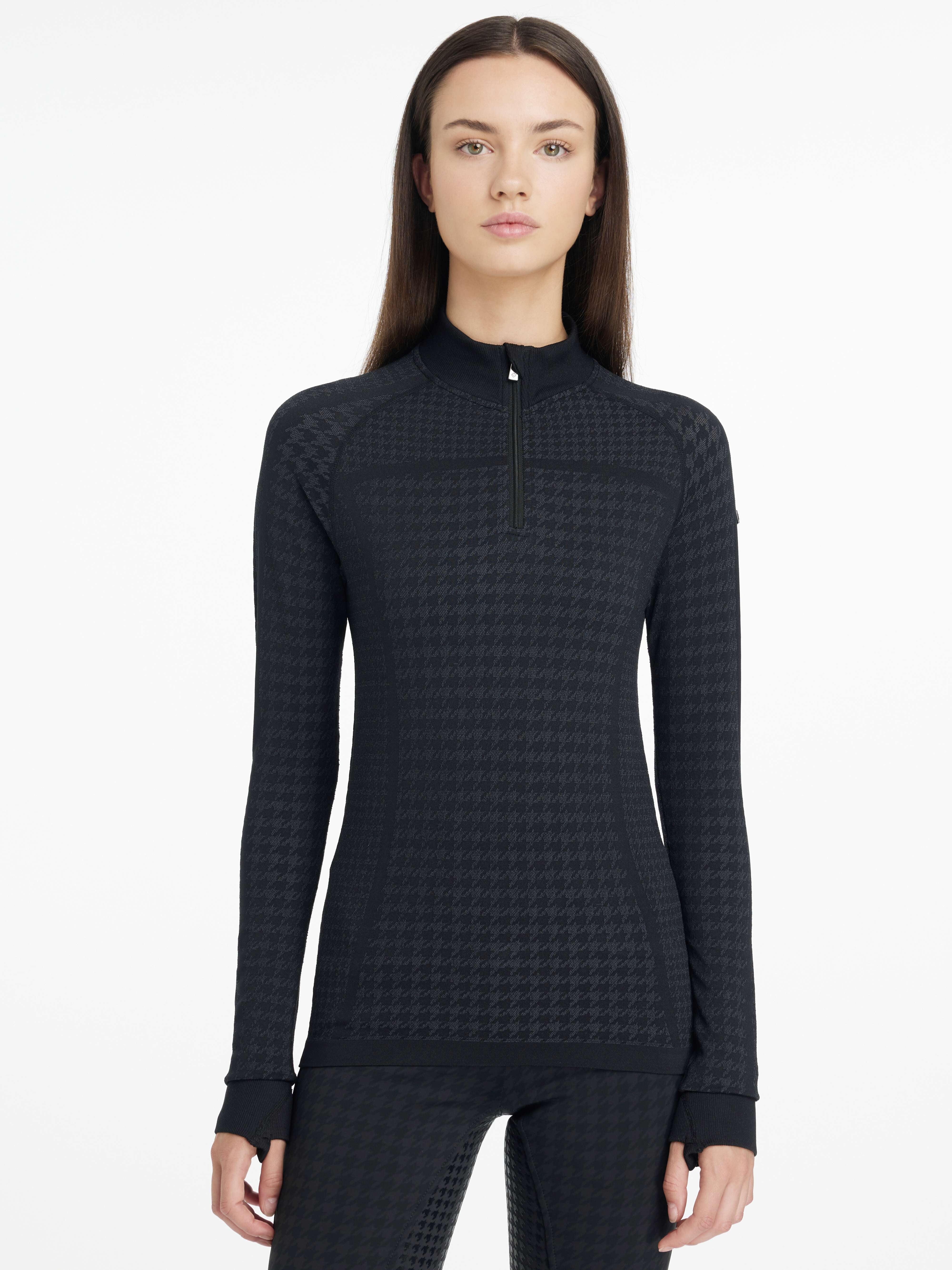 LeMieux Aspen Hondstooth Quarter Zip Top