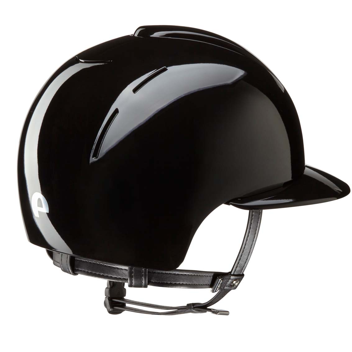 KEP Smart Riding Helmet - Polish Finish - Polo Peak - Black - Medium (52cm-58cm)