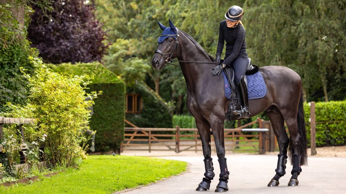 LeMieux Crystal Suede Dressage Square Saddle Pad - Black - Large