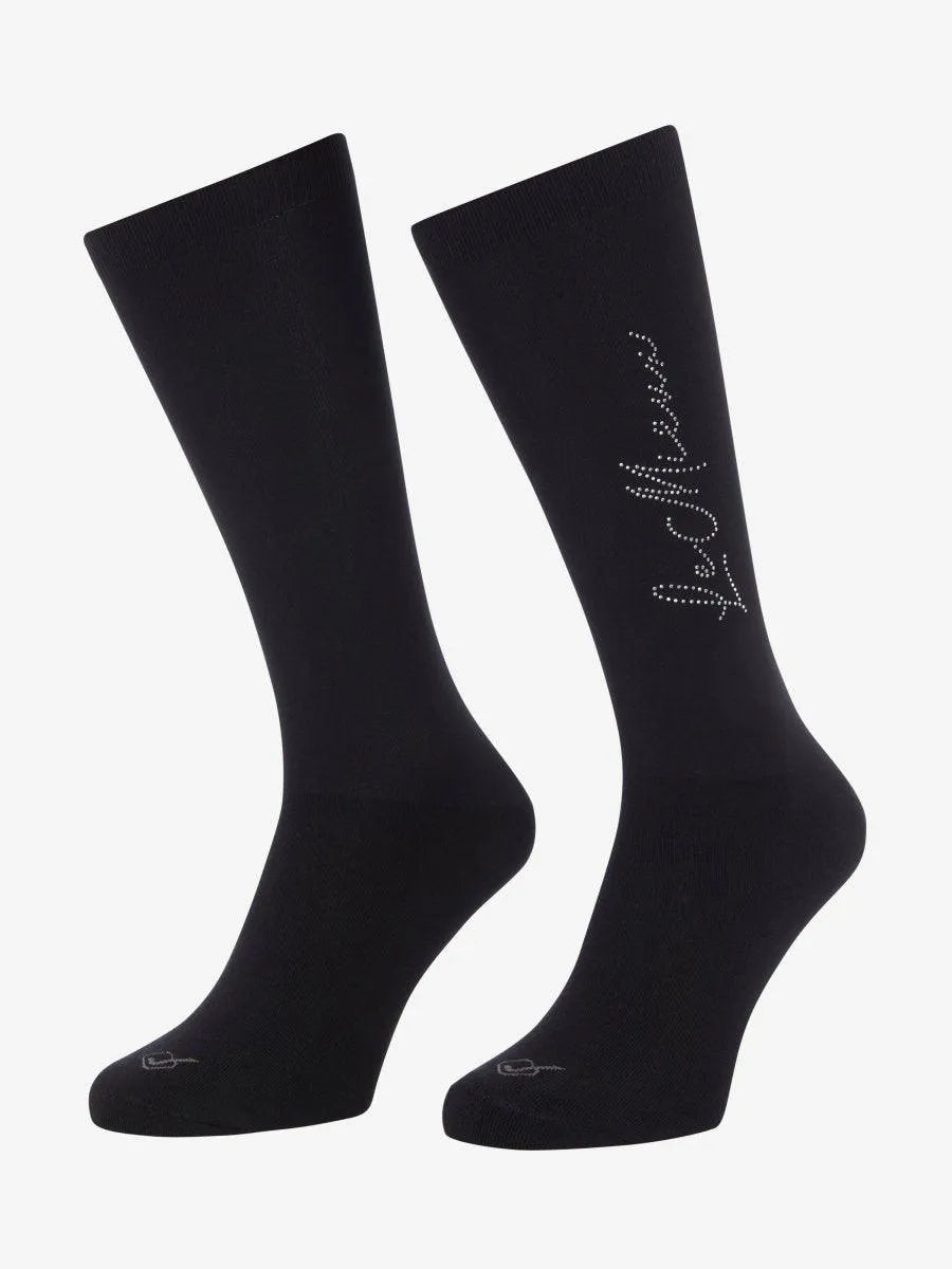 LeMieux Sparkle Competition Sock - Black - Large