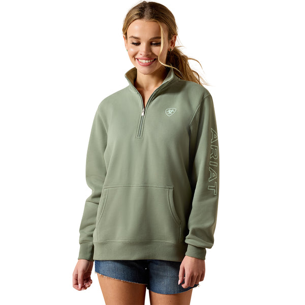 Ariat Ladies SS26 Logo 1/2 Zip Sweatshirt