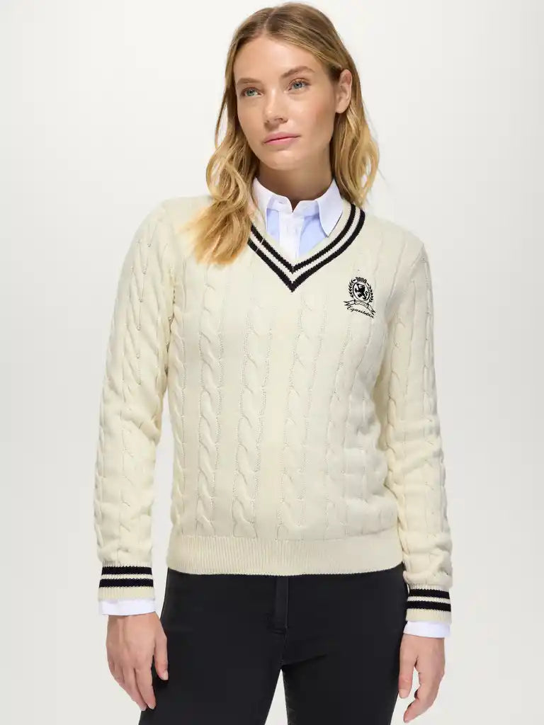 Tommy Hilfiger AW26 Roseville Cable V-Neck Sweater