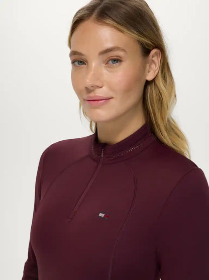 Tommy Hilfiger AW26 Cady 1/4 Zip Rhinestone Training Top