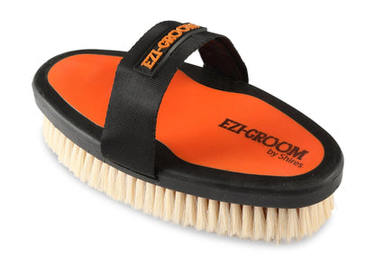 EZI-GROOM Grip Body Brush with Goat Hair Bright Blue / L