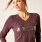 Ariat AW23 Ladies Glitz Long Sleeve T Shirt - Huckleberry - XS