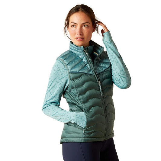 Ariat AW23 Ladies Ideal Down Insulated Lightweight Gilet - IR Artic/Silver Pine - L