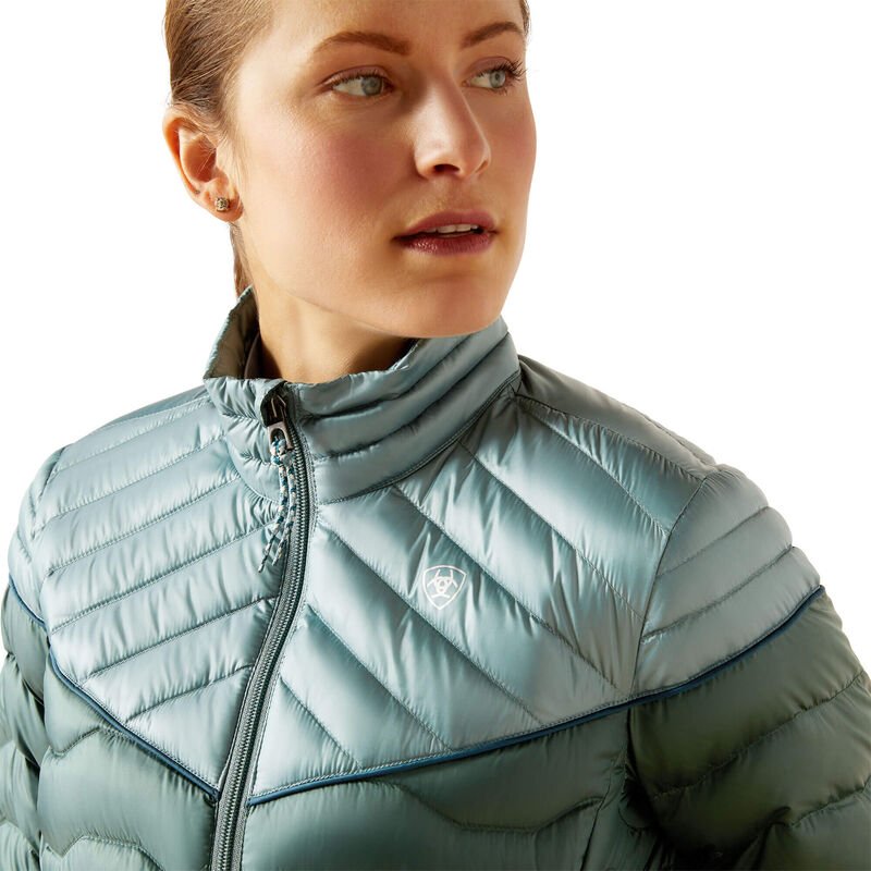 Ariat AW23 Ladies Ideal Down Insulated Lightweight Jacket - IR Artic/Silver Pine - L