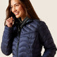 Ariat AW23 Ladies Ideal Down Insulated Packable Long Coat - Navy - L