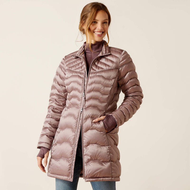 Ariat AW23 Ladies Ideal Down Insulated Packable Long Coat - Quail - L