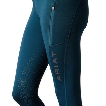 Ariat AW23 Ladies Venture Half Grip Thermal Winter Riding Tight - Reflecting Pond - L