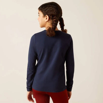 Ariat AW23 Youth Glitz Long Sleeve T Shirt - Navy Eclipse - S