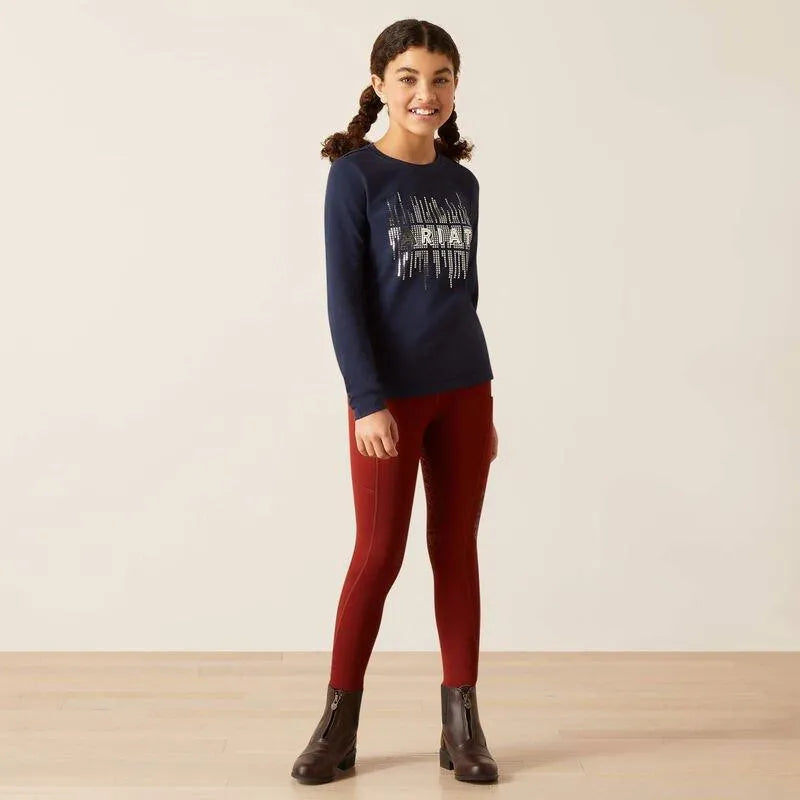 Ariat AW23 Youth Glitz Long Sleeve T Shirt - Navy Eclipse - S