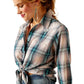 Ariat SS24 Womens Real Billie Jean Long Sleeve Shirt - Blackhawk Ikat - L